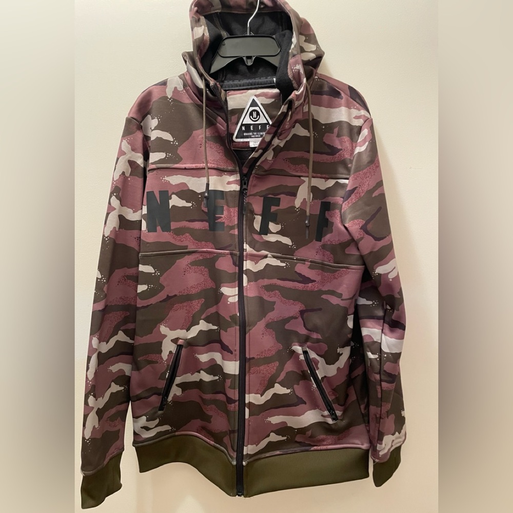 Excellent condition brown hooded camouflage jacket size small